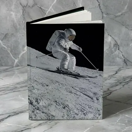 Astronaut Skiing On Moon Starry Night