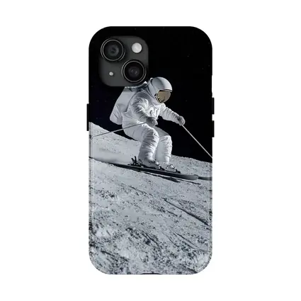 Astronaut Skiing On Moon Starry Night