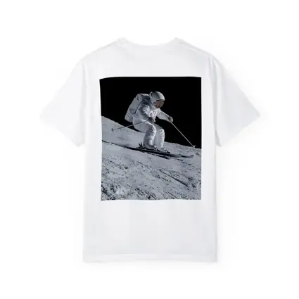 Astronaut Skiing On Moon Starry Night