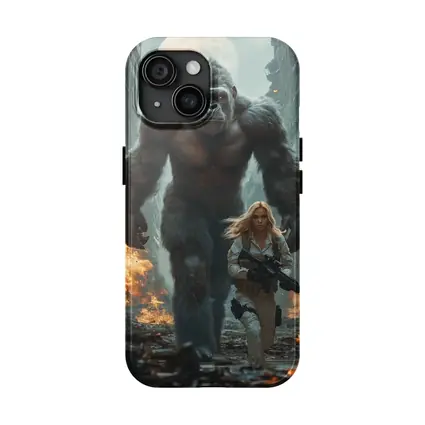 Giant Gorilla Woman Soldier Destroyed City