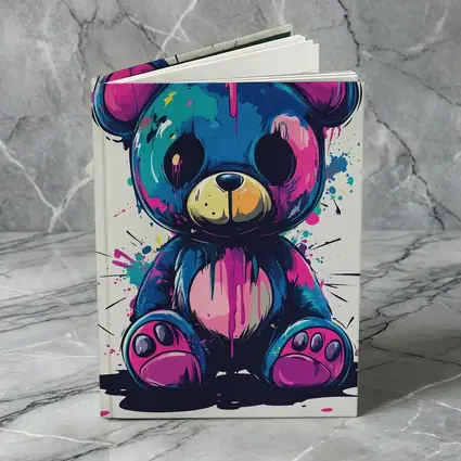 Graffiti Teddy Bear Colorful Paint Splash Art