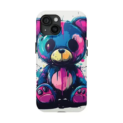 Graffiti Teddy Bear Colorful Paint Splash Art