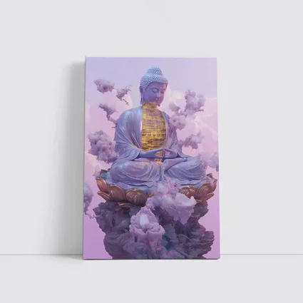 Buddha Statue Lotus Cloud Purple Sky