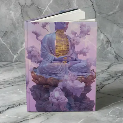 Buddha Statue Lotus Cloud Purple Sky