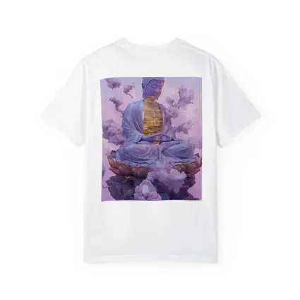 Buddha Statue Lotus Cloud Purple Sky