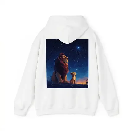 Lion And Cub Starry Night Sky Art