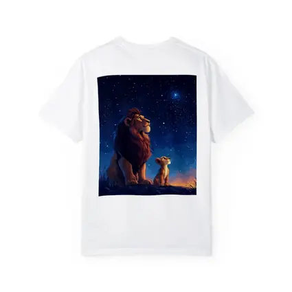 Lion And Cub Starry Night Sky Art