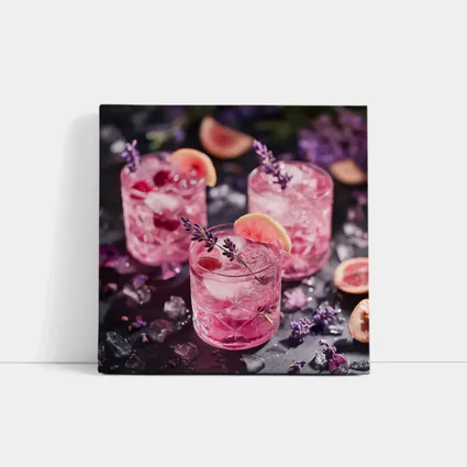 Pink Lavender Cocktails With Grapefruit Ice