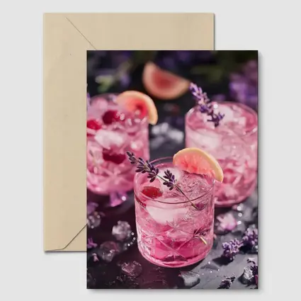 Pink Lavender Cocktails With Grapefruit Ice