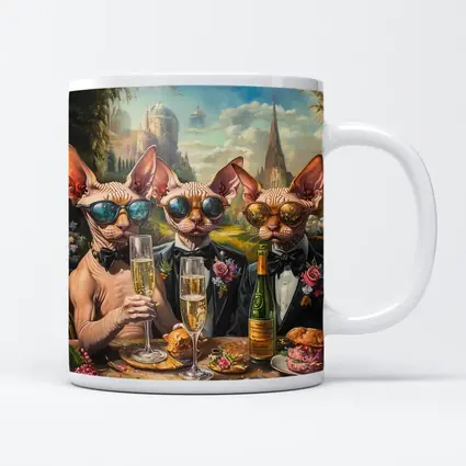 Sphynx Cats Champagne Toast Garden Party