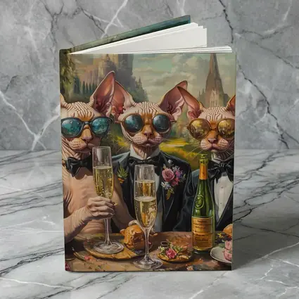 Sphynx Cats Champagne Toast Garden Party