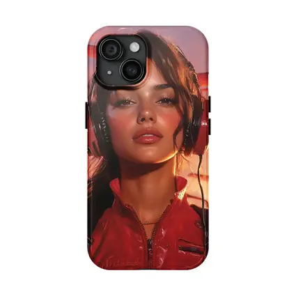 Female Pilot Red Jumpsuit Airplanes Sky