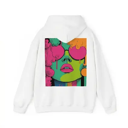 Pop Art Woman Face Neon Colors Illustration