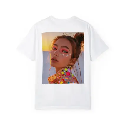 Festival Makeup Woman Gems Sunset Desert