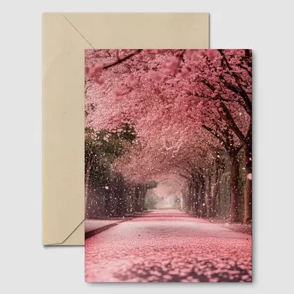 Cherry Blossom Tree Tunnel Pink Petals