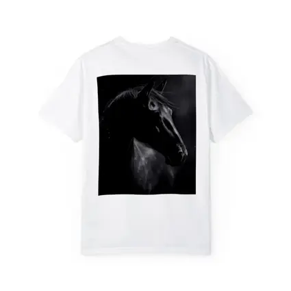 Black Horse Portrait Dark Smoky Background