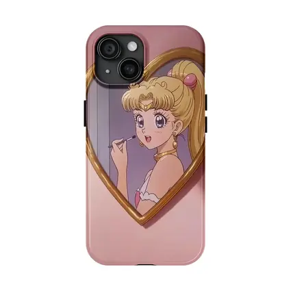 Sailor Moon Anime Girl Heart Mirror Pink