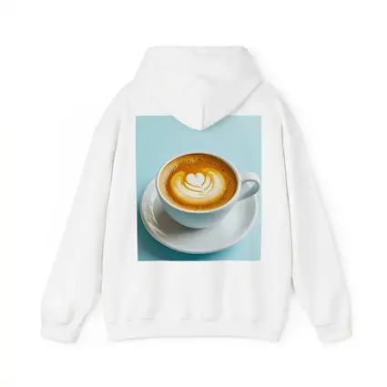 Latte Art Coffee Cup Light Blue Background