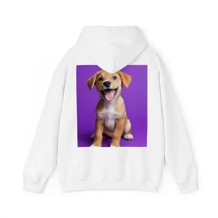 Happy Puppy Dog On Purple Background