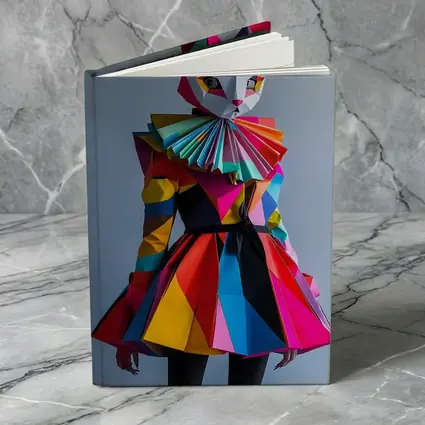 Colorful Geometric Cat Mask Costume Art