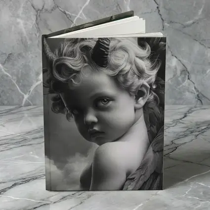 Dark Cherub With Horns And Wings