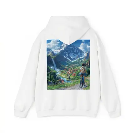 Anime Girl Cycling Mountain Valley Landscape