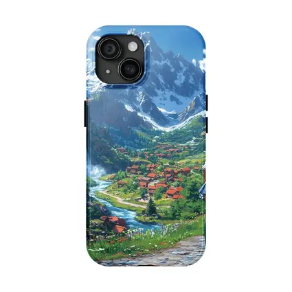 Anime Girl Cycling Mountain Valley Landscape
