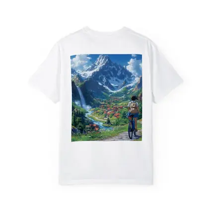 Anime Girl Cycling Mountain Valley Landscape