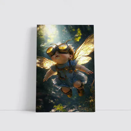 Steampunk Baby Fairy Flying Forest Light