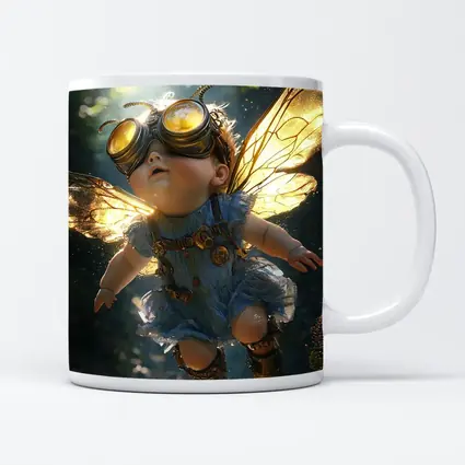 Steampunk Baby Fairy Flying Forest Light