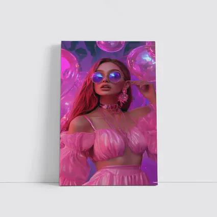 Fashion Woman Pink Bubbly Purple Fantasy