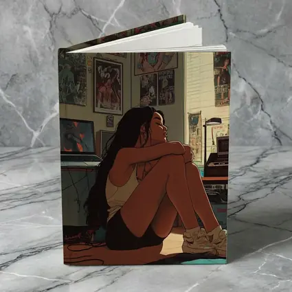 Anime Girl Sitting Alone Retro Room