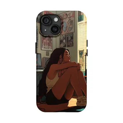 Anime Girl Sitting Alone Retro Room