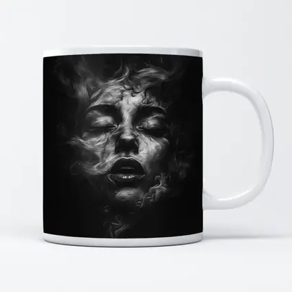 Woman Face Dissolving Into Dark Smoke