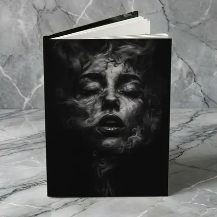 Woman Face Dissolving Into Dark Smoke
