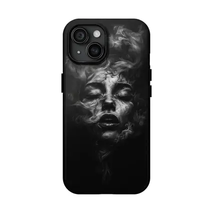 Woman Face Dissolving Into Dark Smoke