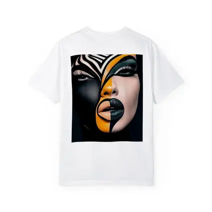 Bold Geometric Face Art Black Orange