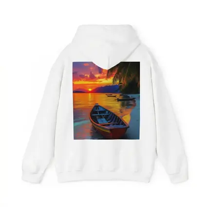 Wooden Boat Tropical Beach Sunset Palm Trees