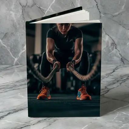 Woman Battle Ropes Intense Gym Workout