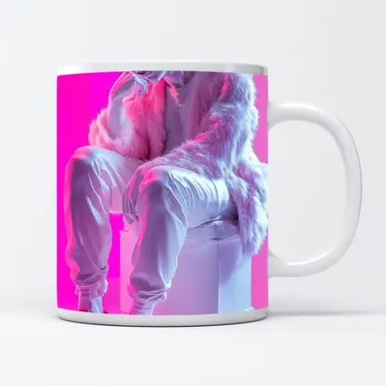 Classical Statue Streetwear Pink Neon Background