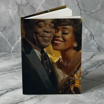 Jazz Couple Saxophone Golden Oil Painting Art