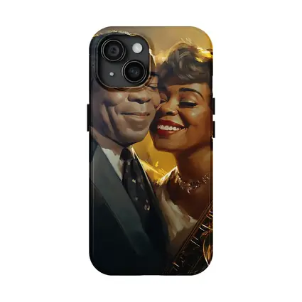 Jazz Couple Saxophone Golden Oil Painting Art