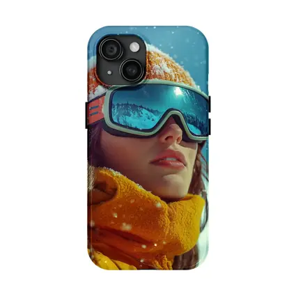 Woman Skier Snow Goggles Orange Winter Gear
