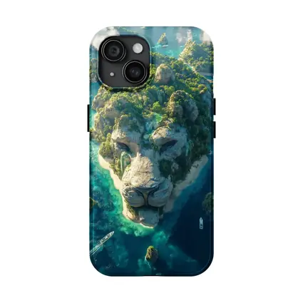 Lion Face Island Aerial Tropical Ocean View
