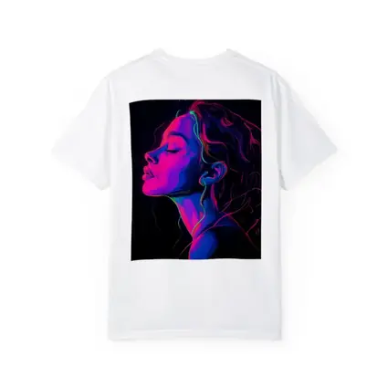 Neon Woman Portrait Dark Background Illustration