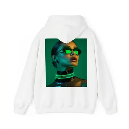 Neon Green Woman Portrait Cyberpunk Style