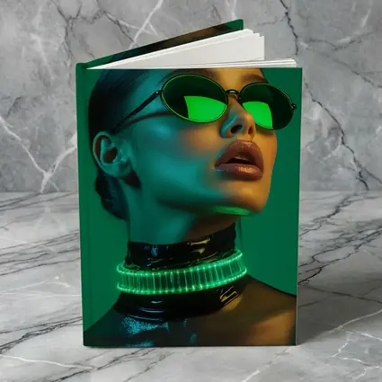Neon Green Woman Portrait Cyberpunk Style