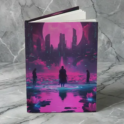 Cyberpunk Samurai Neon City Pink Moon