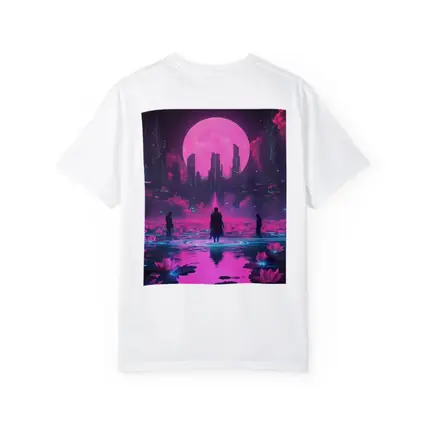 Cyberpunk Samurai Neon City Pink Moon