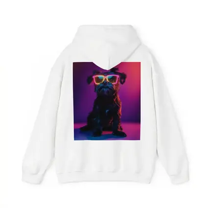 Black Affenpinscher Dog Neon Sunglasses Purple Background